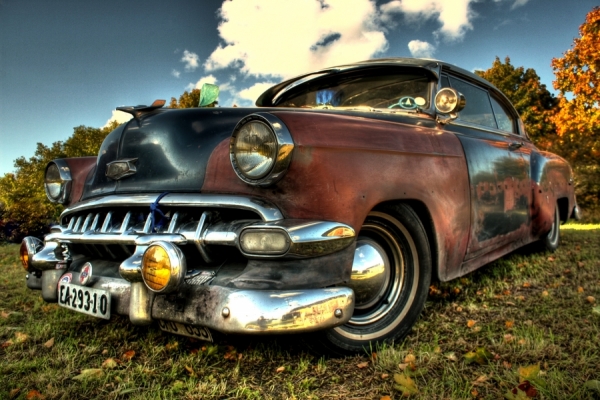 Photograph Maxim Nenkov 1953 Police Chevy on One Eyeland
